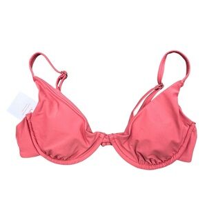 Andie Bikini Top Medium Pink The Sicily Top Underwire Bra Strappy Coral
